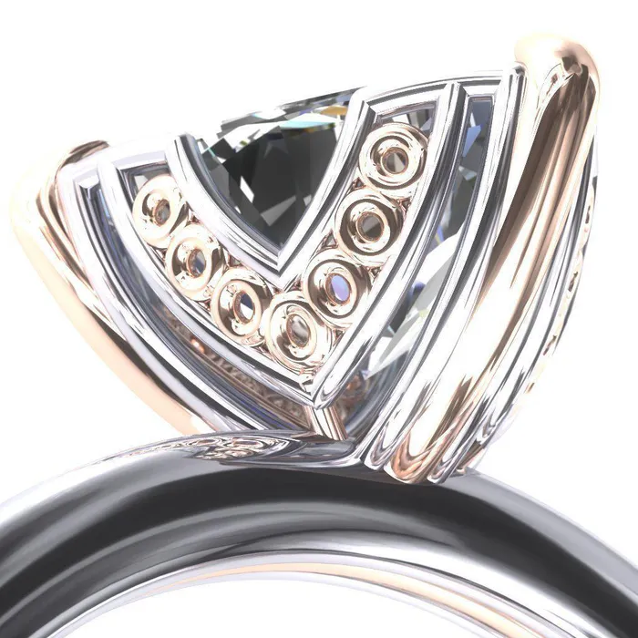 Rings Fire Brilliance Izabel Trillion Moissanite 3 Prong Engagement Ring