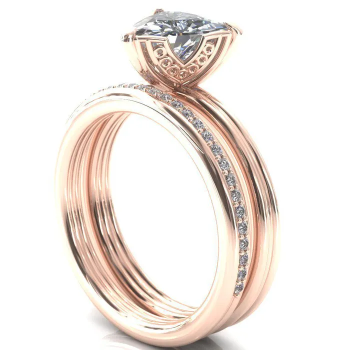 Rings Fire Brilliance Izabel Trillion Moissanite 3 Prong Engagement Ring