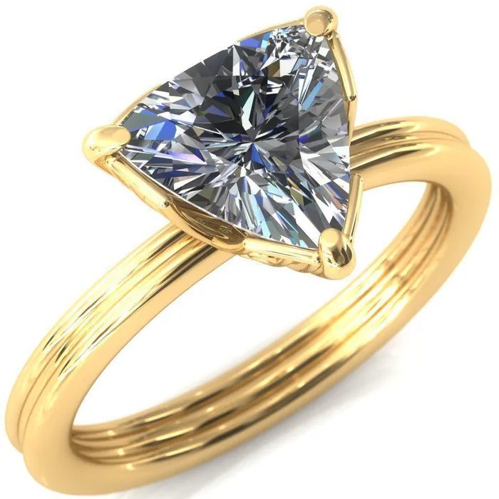 Rings Fire Brilliance Izabel Trillion Moissanite 3 Prong Engagement Ring