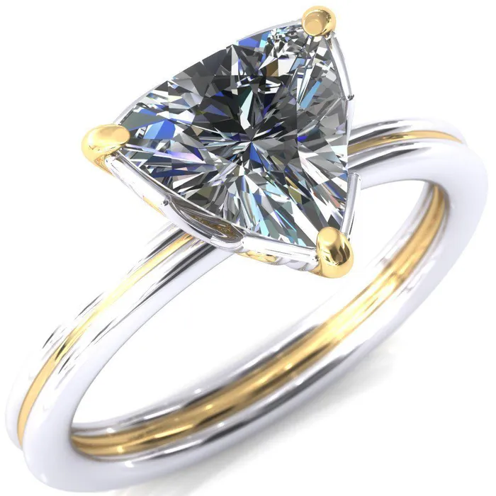 Rings Fire Brilliance Izabel Trillion Moissanite 3 Prong Engagement Ring