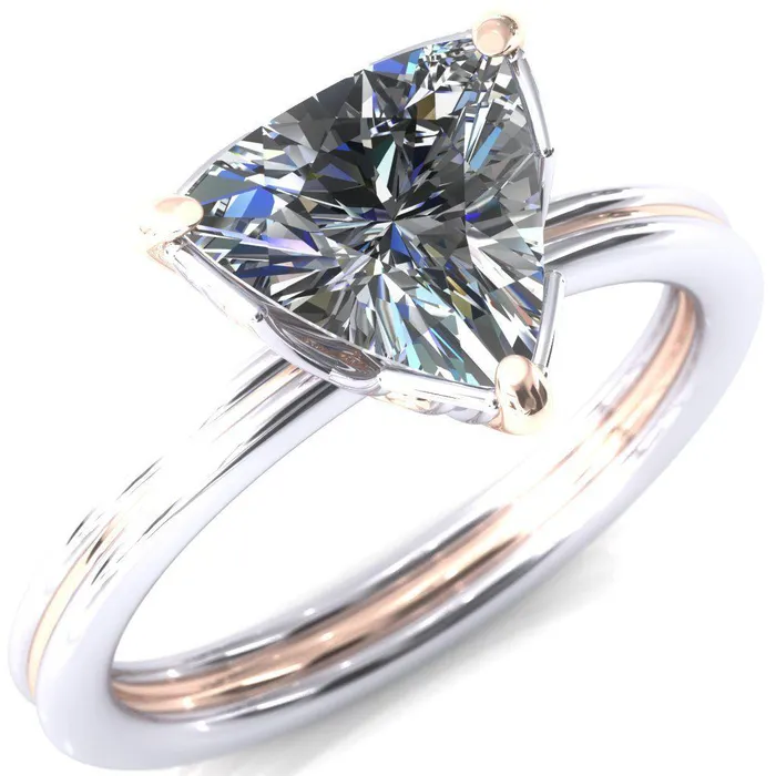 Rings Fire Brilliance Izabel Trillion Moissanite 3 Prong Engagement Ring