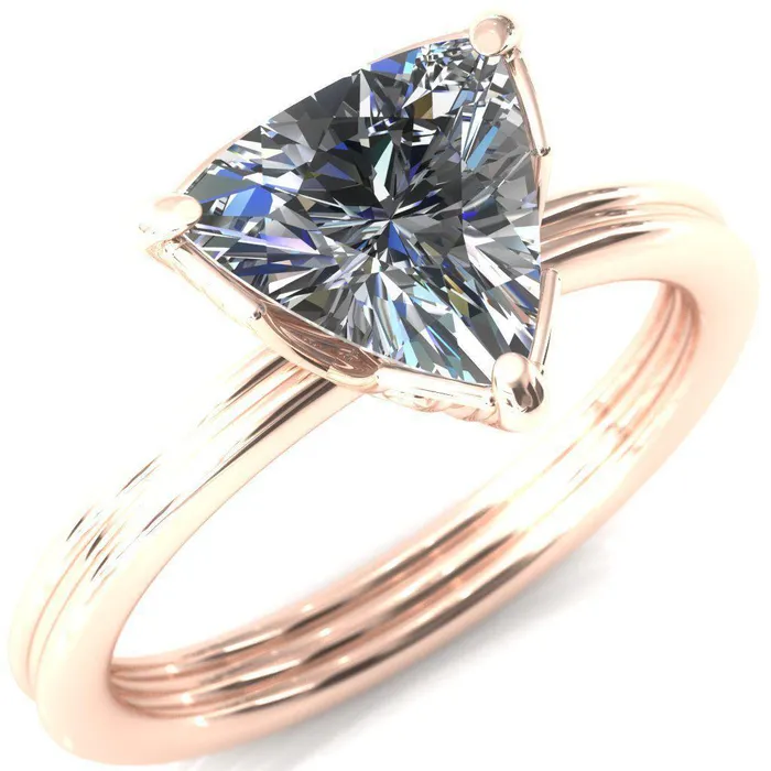 Rings Fire Brilliance Izabel Trillion Moissanite 3 Prong Engagement Ring