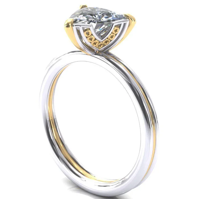 Rings Fire Brilliance Izabel Trillion Moissanite 3 Prong Engagement Ring