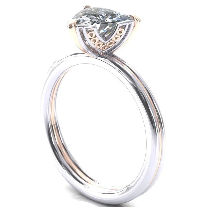 Rings Fire Brilliance Izabel Trillion Moissanite 3 Prong Engagement Ring