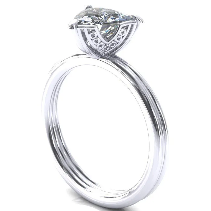 Rings Fire Brilliance Izabel Trillion Moissanite 3 Prong Engagement Ring