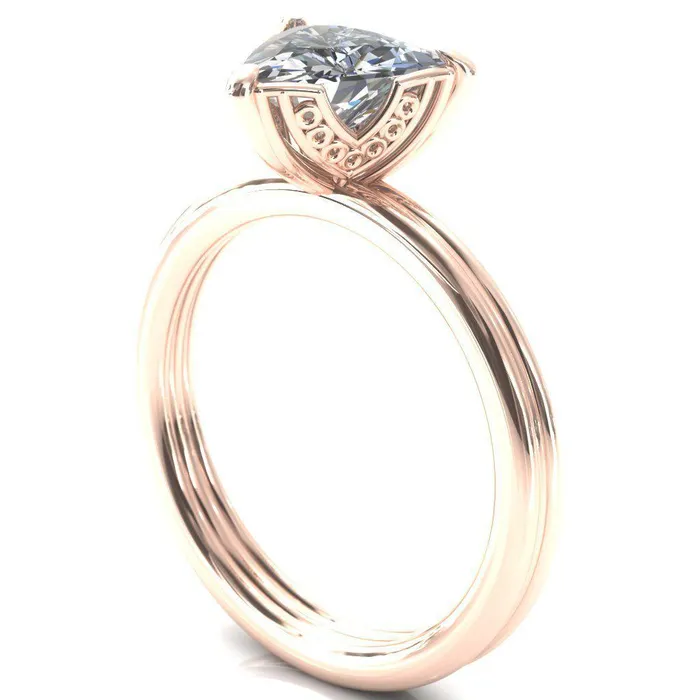 Rings Fire Brilliance Izabel Trillion Moissanite 3 Prong Engagement Ring