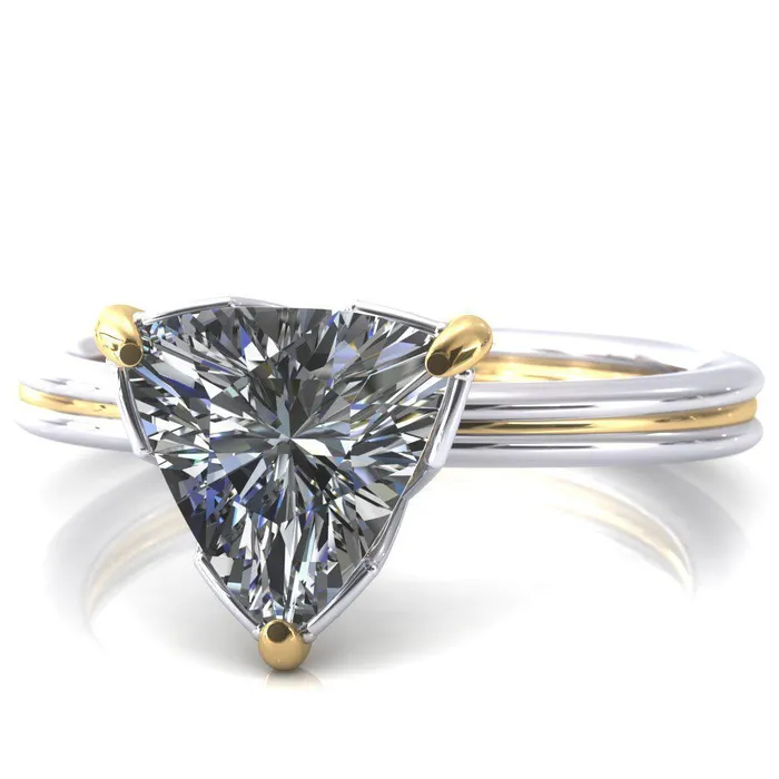 Rings Fire Brilliance Izabel Trillion Moissanite 3 Prong Engagement Ring