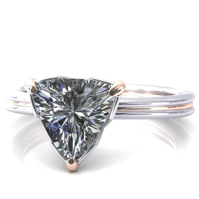 Rings Fire Brilliance Izabel Trillion Moissanite 3 Prong Engagement Ring