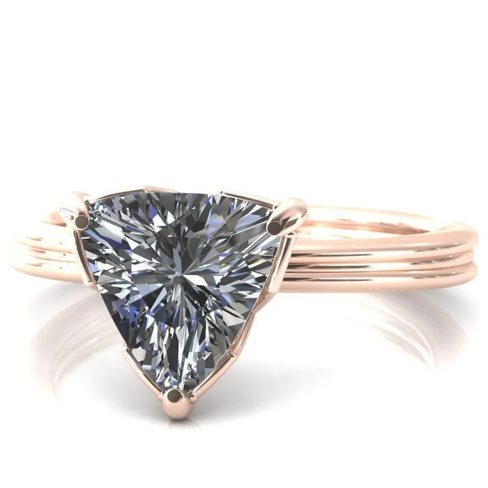 Rings Fire Brilliance Izabel Trillion Moissanite 3 Prong Engagement Ring