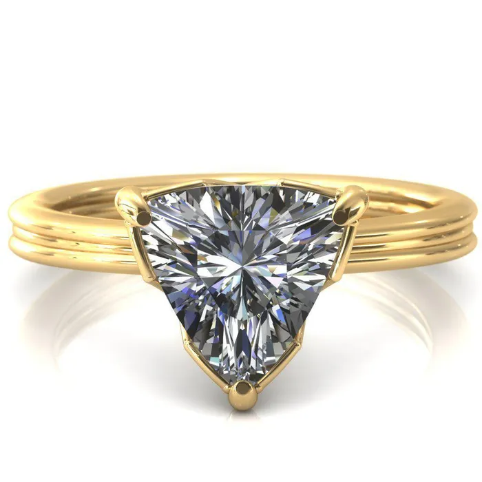 Rings Fire Brilliance Izabel Trillion Moissanite 3 Prong Engagement Ring