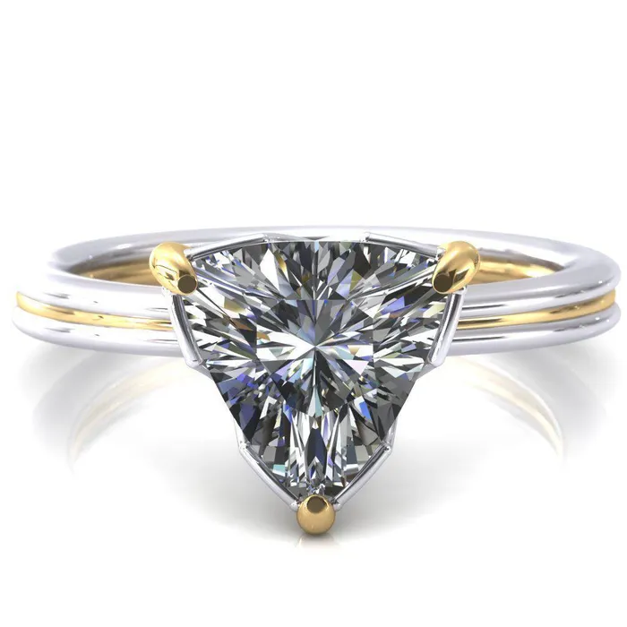 Rings Fire Brilliance Izabel Trillion Moissanite 3 Prong Engagement Ring