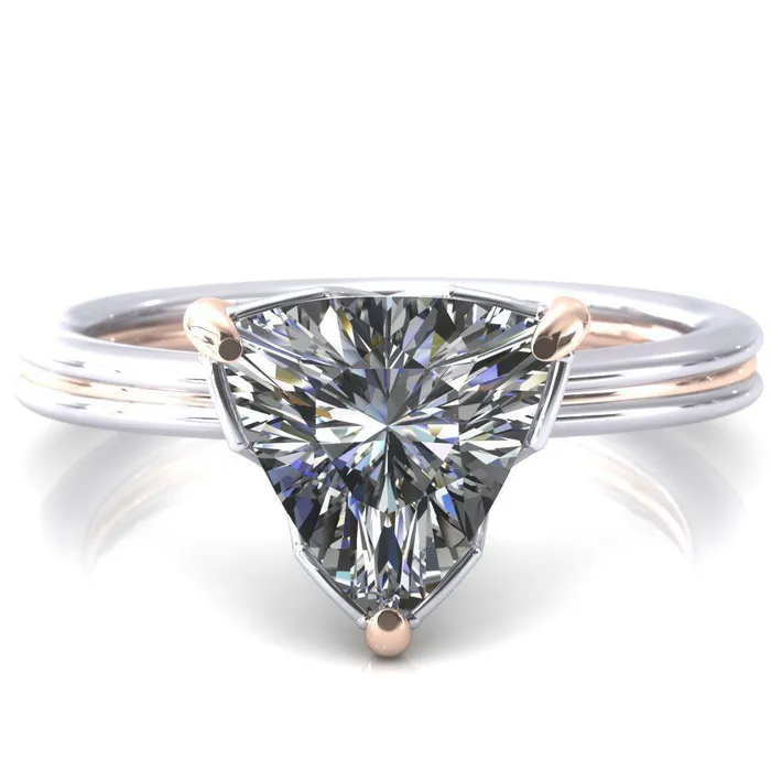 Rings Fire Brilliance Izabel Trillion Moissanite 3 Prong Engagement Ring