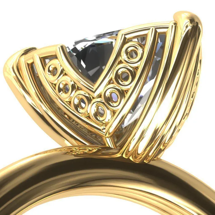 Rings Fire Brilliance Izabel Trillion Moissanite 3 Prong Engagement Ring