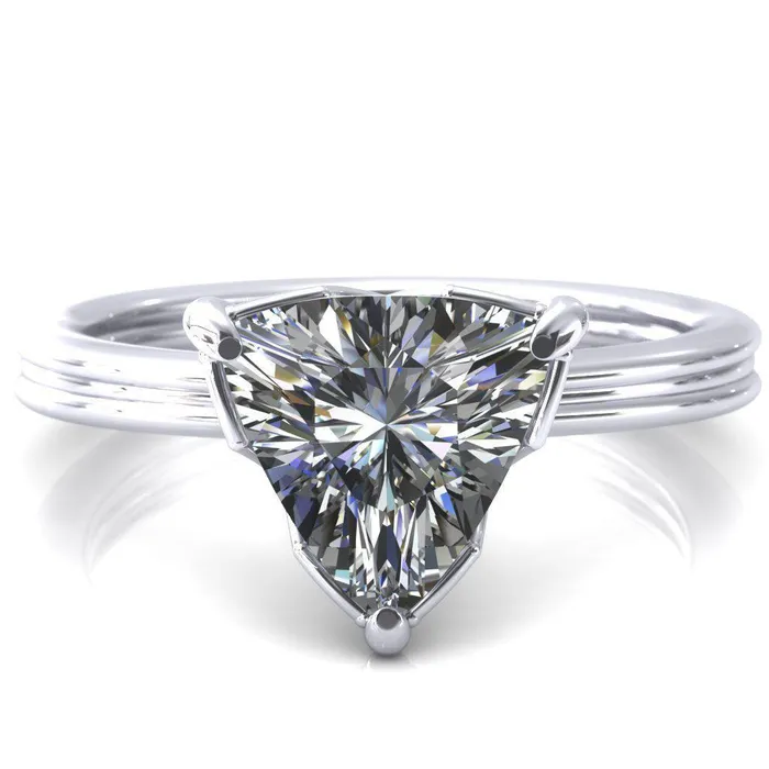 Rings Fire Brilliance Izabel Trillion Moissanite 3 Prong Engagement Ring