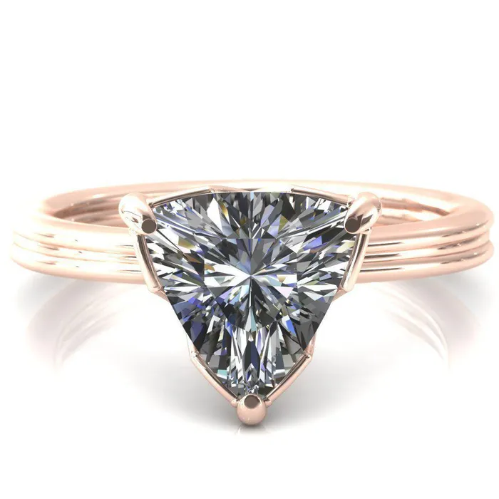 Rings Fire Brilliance Izabel Trillion Moissanite 3 Prong Engagement Ring