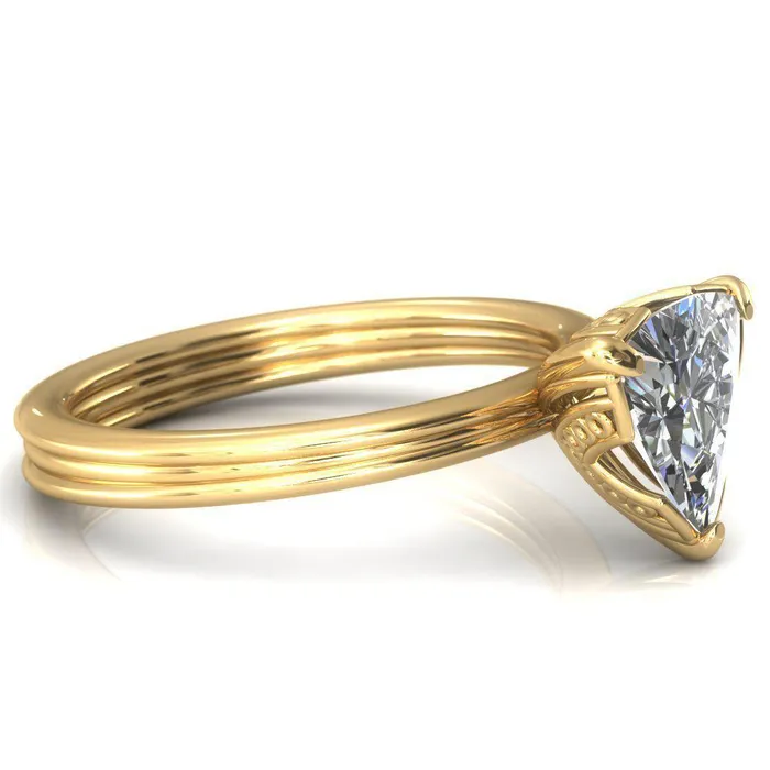 Rings Fire Brilliance Izabel Trillion Moissanite 3 Prong Engagement Ring