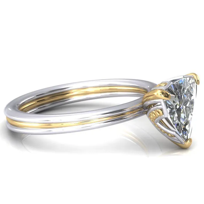 Rings Fire Brilliance Izabel Trillion Moissanite 3 Prong Engagement Ring