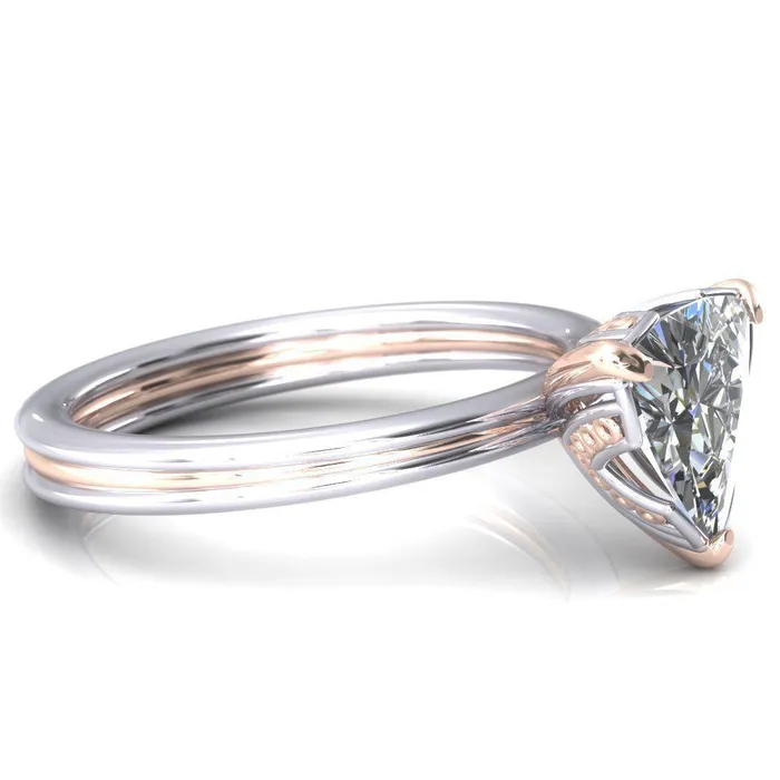 Rings Fire Brilliance Izabel Trillion Moissanite 3 Prong Engagement Ring