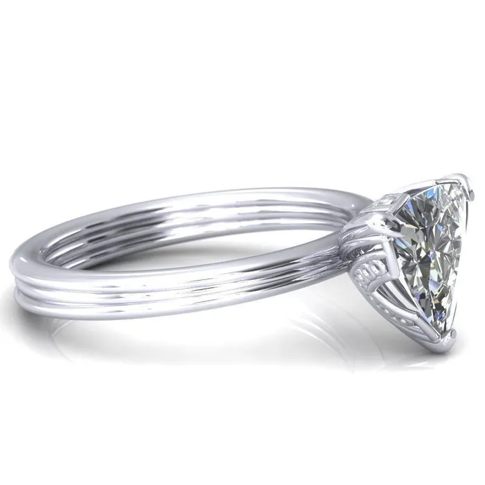 Rings Fire Brilliance Izabel Trillion Moissanite 3 Prong Engagement Ring