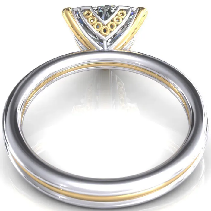 Rings Fire Brilliance Izabel Trillion Moissanite 3 Prong Engagement Ring
