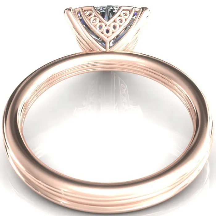 Rings Fire Brilliance Izabel Trillion Moissanite 3 Prong Engagement Ring