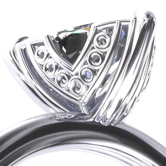 Rings Fire Brilliance Izabel Trillion Moissanite 3 Prong Engagement Ring