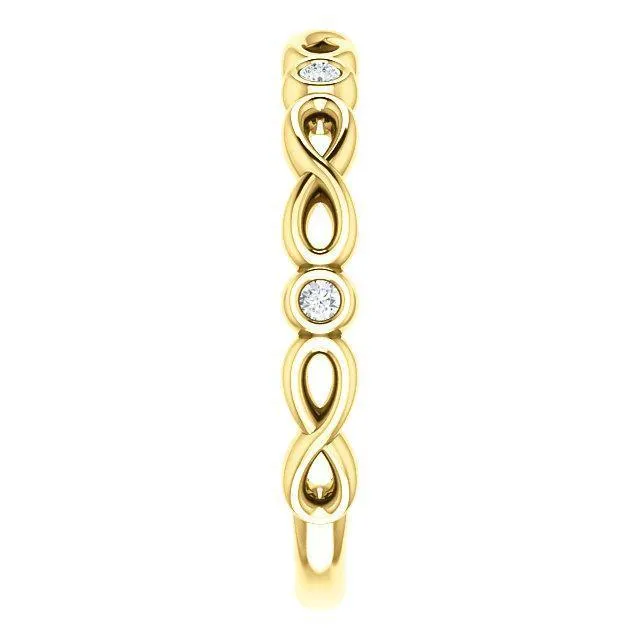 Rings Fire Brilliance Kenla Round Diamond or Moissanite 34 Eternity Infinity Inspired Bezel Set Band