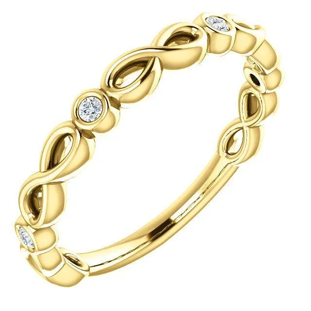 Rings Fire Brilliance Kenla Round Diamond or Moissanite 34 Eternity Infinity Inspired Bezel Set Band