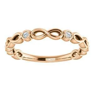 Rings Fire Brilliance Kenla Round Diamond or Moissanite 34 Eternity Infinity Inspired Bezel Set Band