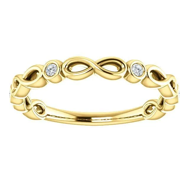 Rings Fire Brilliance Kenla Round Diamond or Moissanite 34 Eternity Infinity Inspired Bezel Set Band