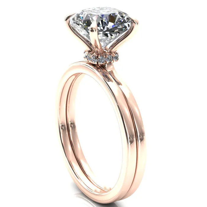 Rings Fire Brilliance Liyana Cushion Moissanite 4 Claw Prong Micro Pave Diamond Accent Neck Ring Engagement Ring
