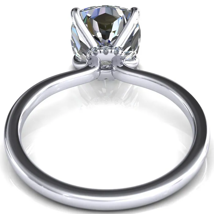 Rings Fire Brilliance Liyana Cushion Moissanite 4 Claw Prong Micro Pave Diamond Accent Neck Ring Engagement Ring