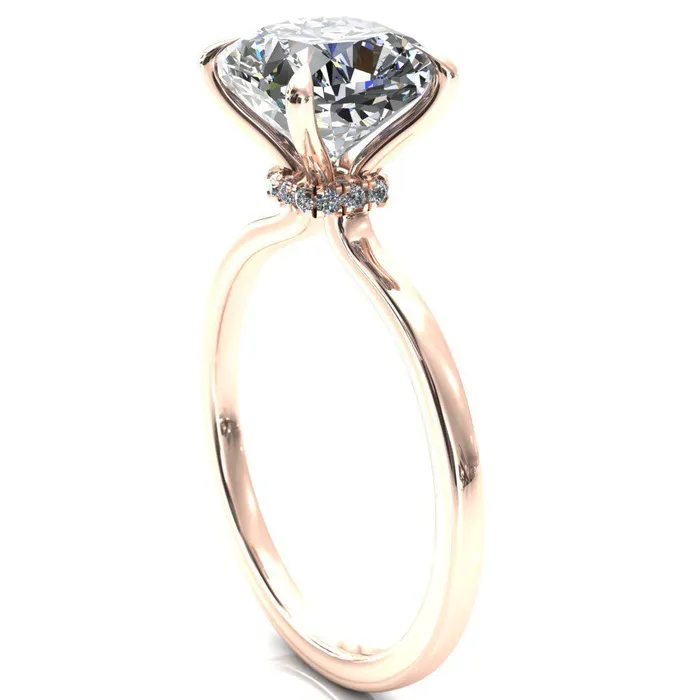 Rings Fire Brilliance Liyana Cushion Moissanite 4 Claw Prong Micro Pave Diamond Accent Neck Ring Engagement Ring