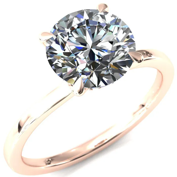 Rings Fire Brilliance Liyana Round Center Stone 4 Claw Prong Micro Pave Diamond Accent Neck Ring Engagement Ring