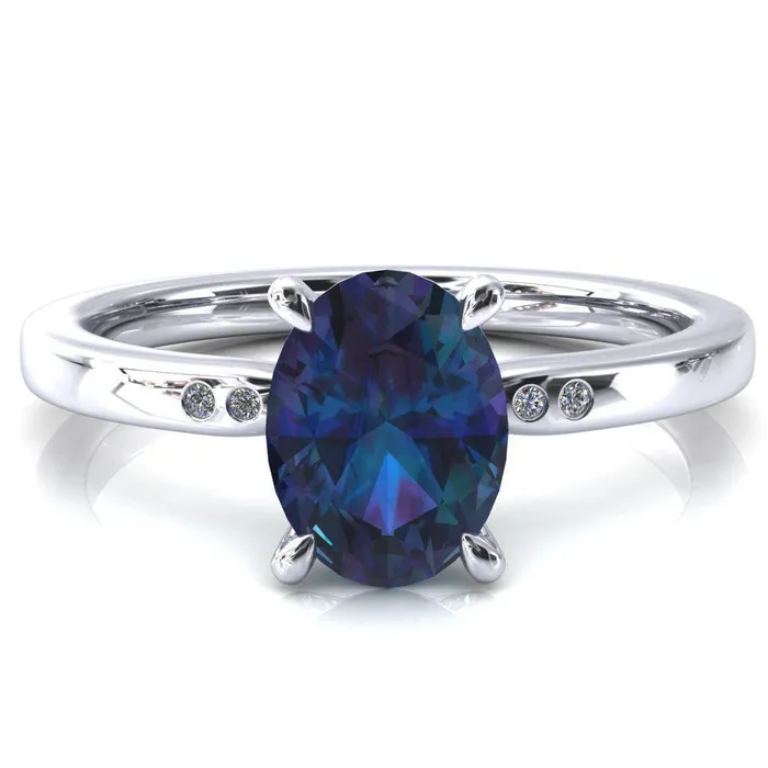 Rings Fire Brilliance Maise Oval Alexandrite 4 Prong Diamond Accent Engagement Ring Rings Fire Brilliance Maise Oval Alexandrite 4 Prong Diamond Accent Engagement Ring