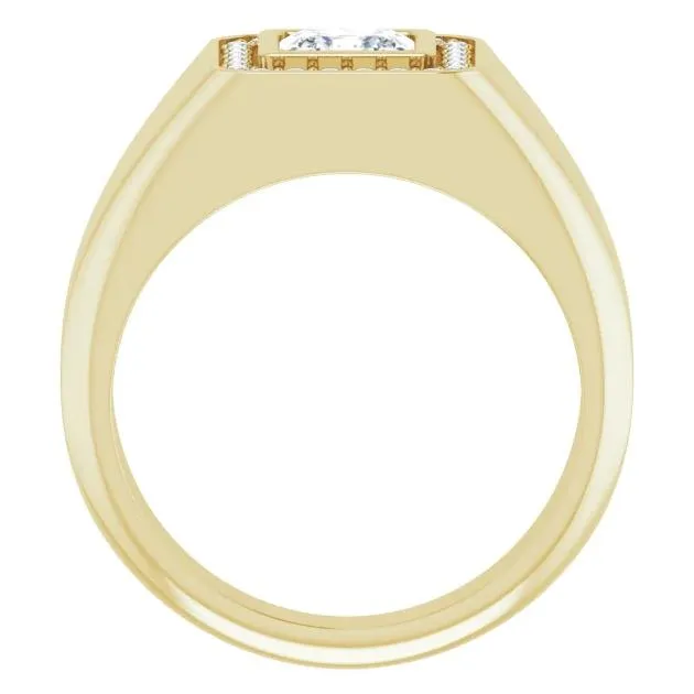 Rings Fire Brilliance Matthew PrincessSquare Moissanite Bezel Diamond Channel Halo Ring