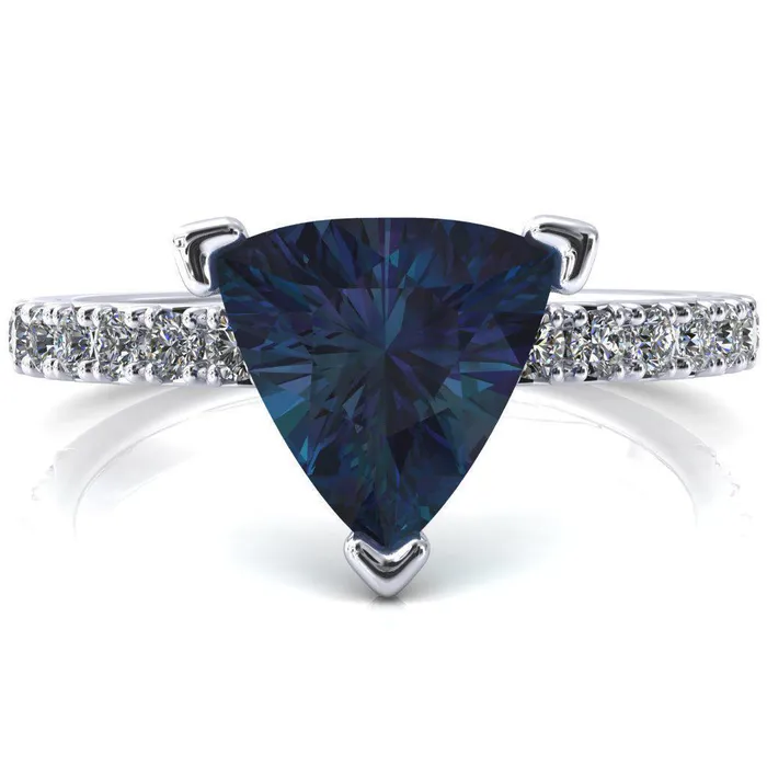 Rings Fire Brilliance Nefili Trillion Alexandrite 3 Prong 58 Eternity Diamond French Pave Engagement Ring Rings Fire Brilliance Nefili Trillion Alexandrite 3 Prong 58 Eternity Diamond French Pave Engagement Ring
