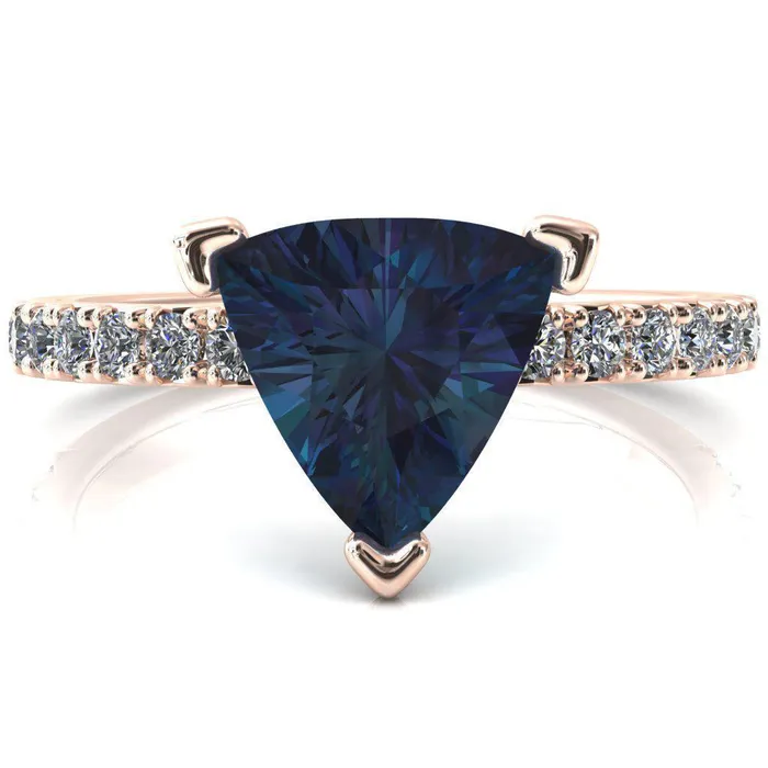 Rings Fire Brilliance Nefili Trillion Alexandrite 3 Prong 58 Eternity Diamond French Pave Engagement Ring