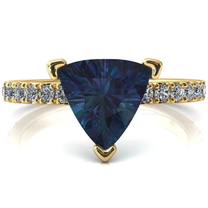 Rings Fire Brilliance Nefili Trillion Alexandrite 3 Prong 58 Eternity Diamond French Pave Engagement Ring