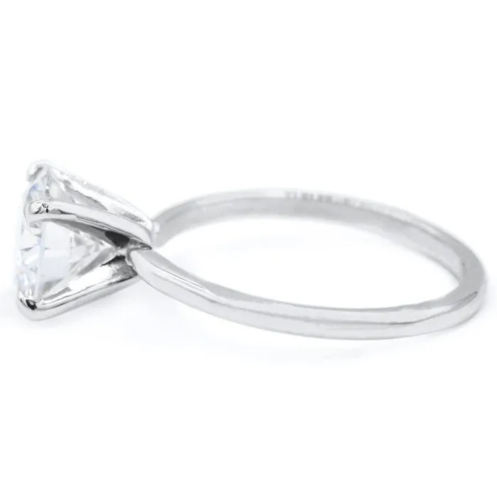 Rings Fire Brilliance Old European Cut OEC Round Moissanite Platinum 4 Prongs Solitaire Ring