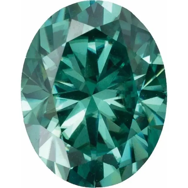 Rings Fire Brilliance Oval Diamond Faceted FAB Green Moissanite Loose Stone