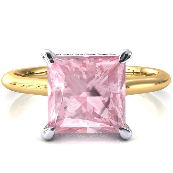 Rings Fire Brilliance Secret Princess Pink Sapphire 4 Prong Floating Halo Engagement Ring Rings Fire Brilliance Secret Princess Pink Sapphire 4 Prong Floating Halo Engagement Ring