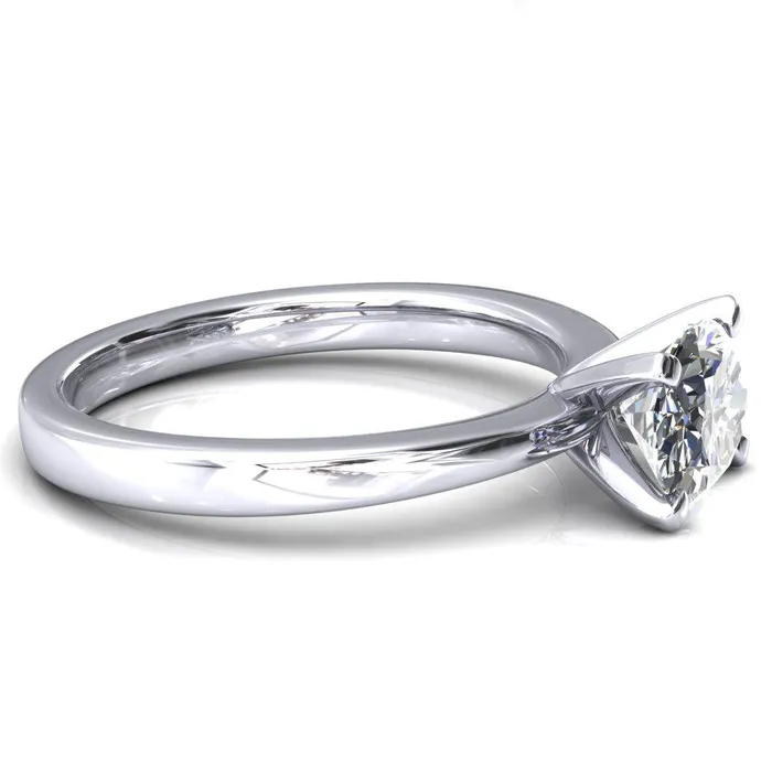 Rings Fire Brilliance Tessa Oval Moissanite EastWest 4 Prong Pitched Shoulders Solitaire Engagement Ring