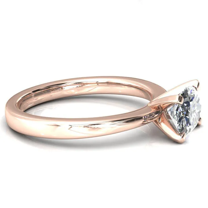 Rings Fire Brilliance Tessa Oval Moissanite EastWest 4 Prong Pitched Shoulders Solitaire Engagement Ring