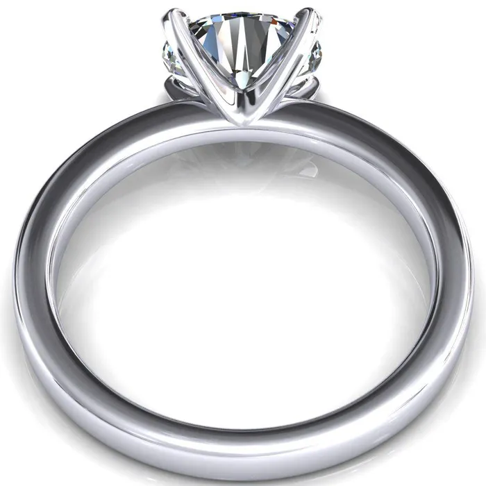 Rings Fire Brilliance Tessa Oval Moissanite EastWest 4 Prong Pitched Shoulders Solitaire Engagement Ring
