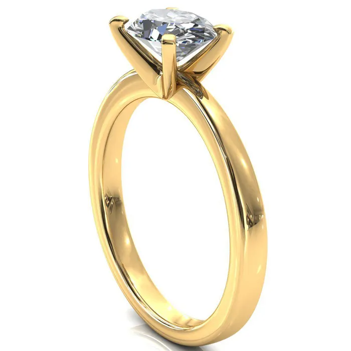Rings Fire Brilliance Tessa Oval Moissanite EastWest 4 Prong Pitched Shoulders Solitaire Engagement Ring