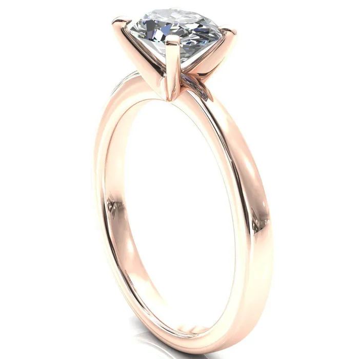 Rings Fire Brilliance Tessa Oval Moissanite EastWest 4 Prong Pitched Shoulders Solitaire Engagement Ring