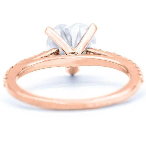 Rings Heart Moissanite 5 Prongs Diamond Accent Ice Cathedral Solitaire Ring Fire Brilliance 