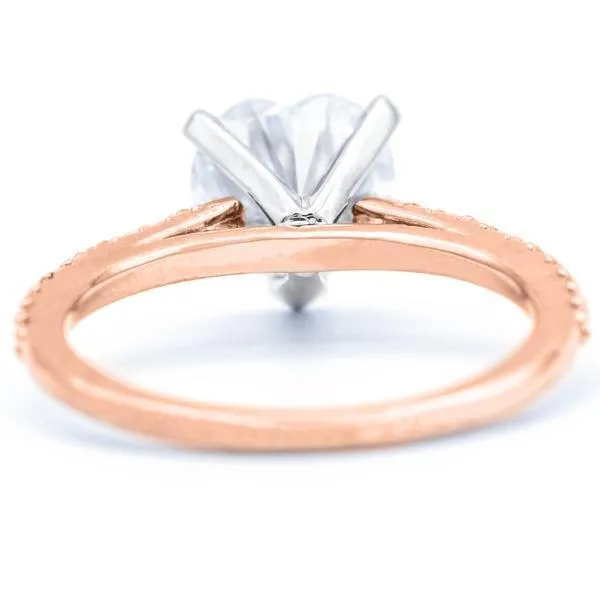 Rings Heart Moissanite 5 Prongs Diamond Accent Ice Cathedral Solitaire Ring Fire Brilliance 