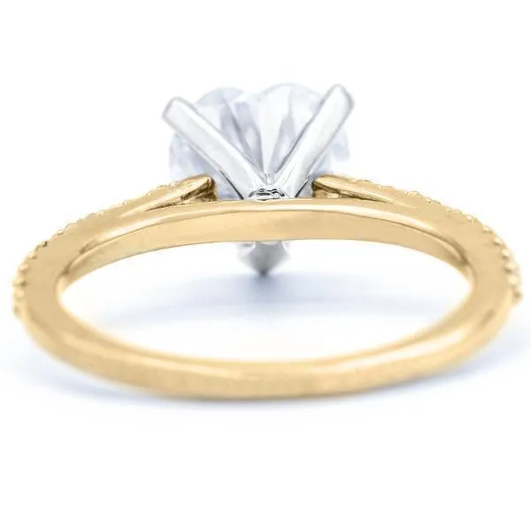 Rings Heart Moissanite 5 Prongs Diamond Accent Ice Cathedral Solitaire Ring Fire Brilliance 